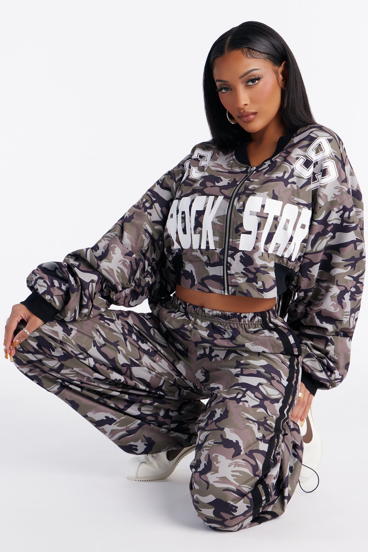 Rockstar 93 Camo Olive Tracksuit | Womens tracksuit camo olive tracksuit set womens streetwear tracksuits for women oversized fit edgy style