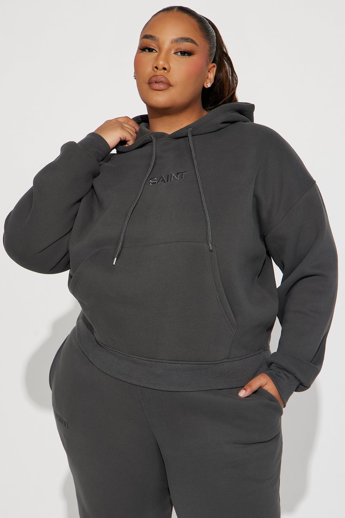 Saint Charcoal Tracksuit | Womens tracksuit charcoal hoodie jogger tracksuit set womens comfortable tracksuits for women everyday wear