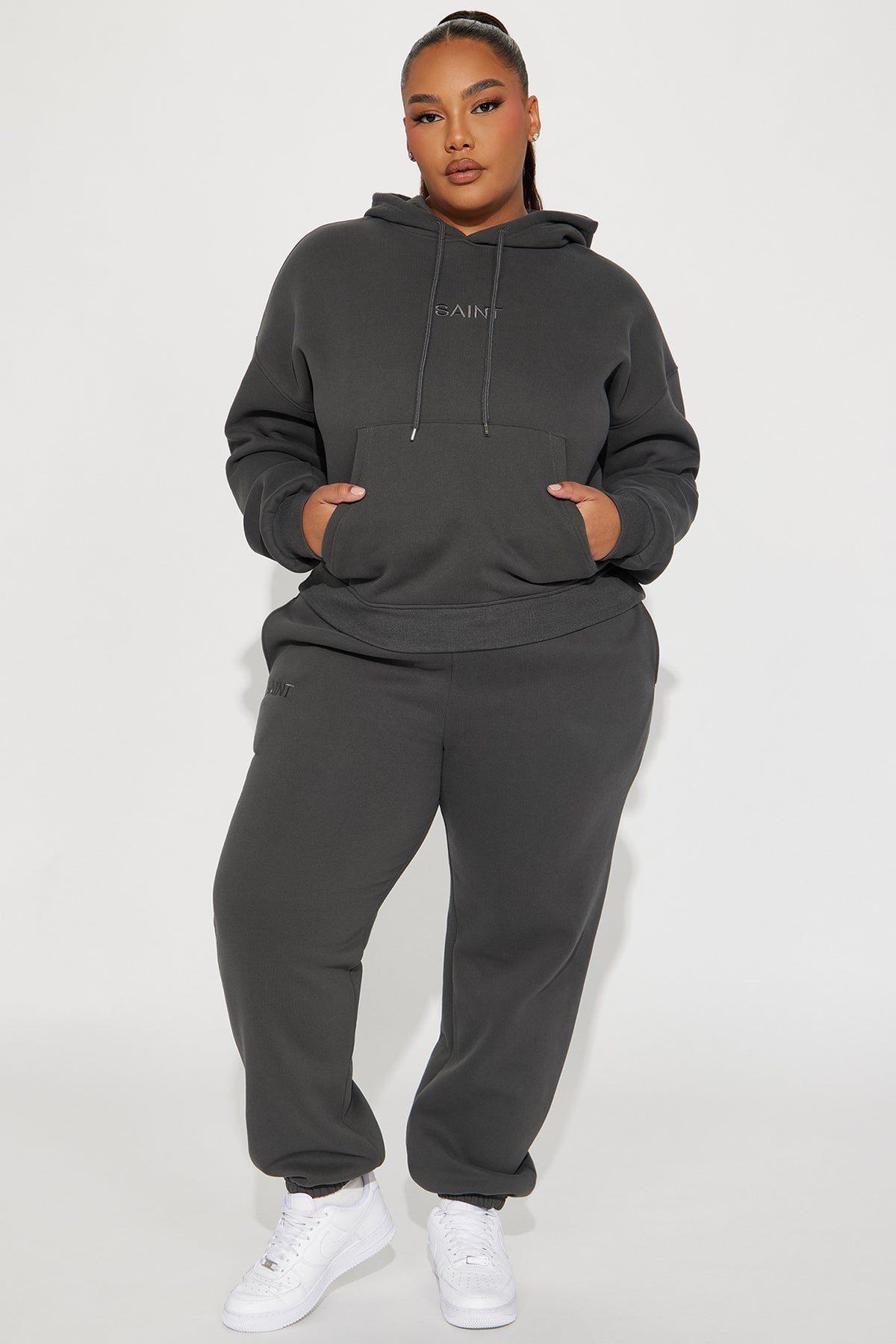 Saint Charcoal Tracksuit | Womens tracksuit charcoal hoodie jogger tracksuit set womens comfortable tracksuits for women everyday wear