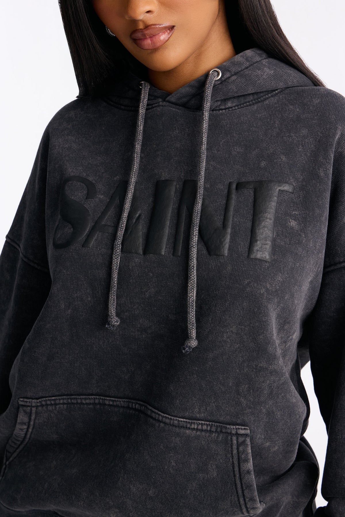 Saint Washed Fleece Hoodie Jogger Charcoal Tracksuit | Womens tracksuit charcoal fleece hoodie jogger tracksuit set womens comfy tracksuits for women