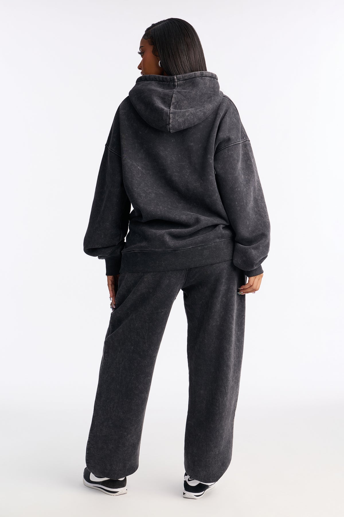 Saint Washed Fleece Hoodie Jogger Charcoal Tracksuit | Womens tracksuit charcoal fleece hoodie jogger tracksuit set womens comfy tracksuits for women