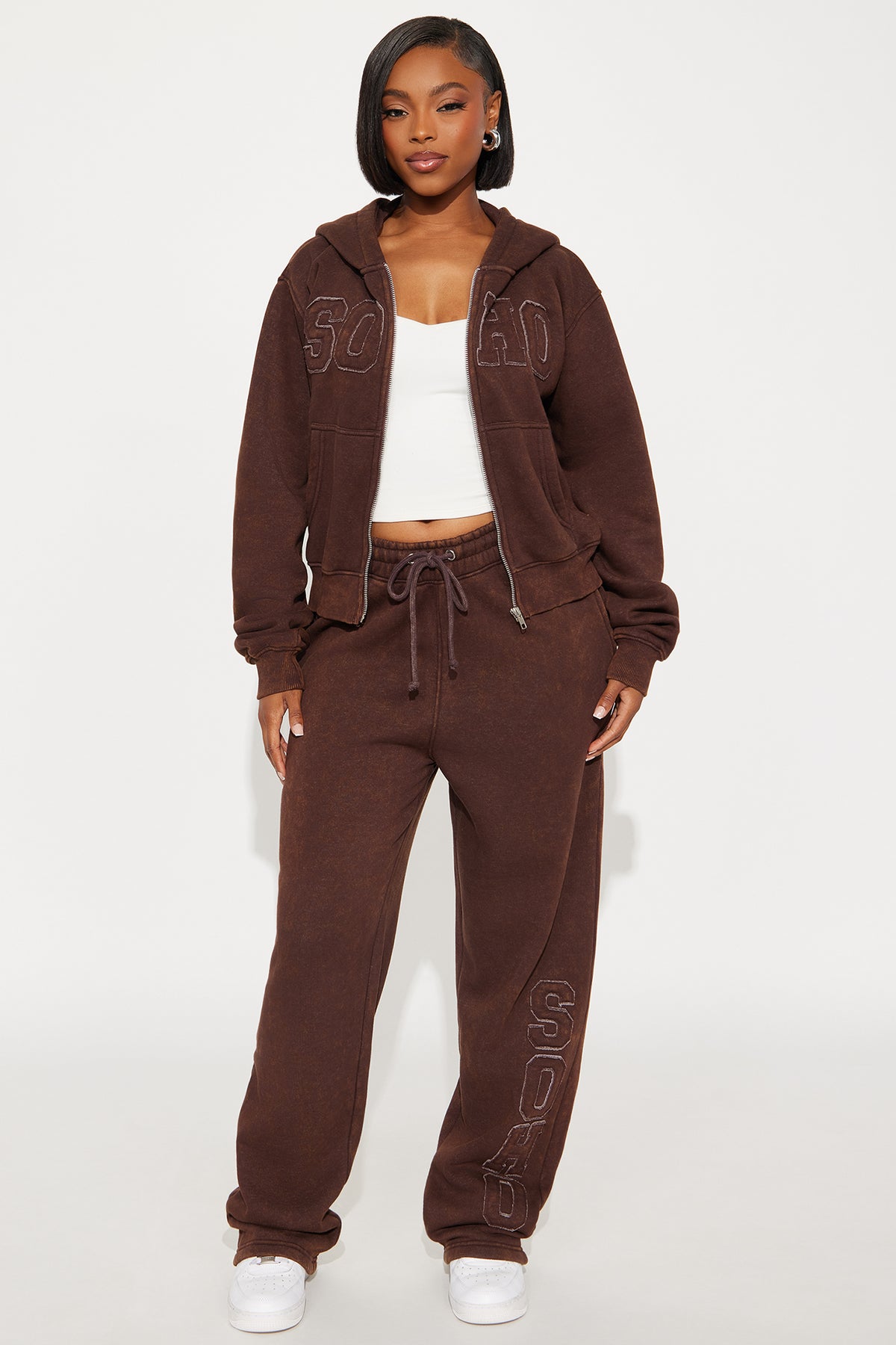 Soho Strollin Fleece Brown Tracksuit | Womens tracksuit brown fleece tracksuit set womens cozy tracksuits for women stylish