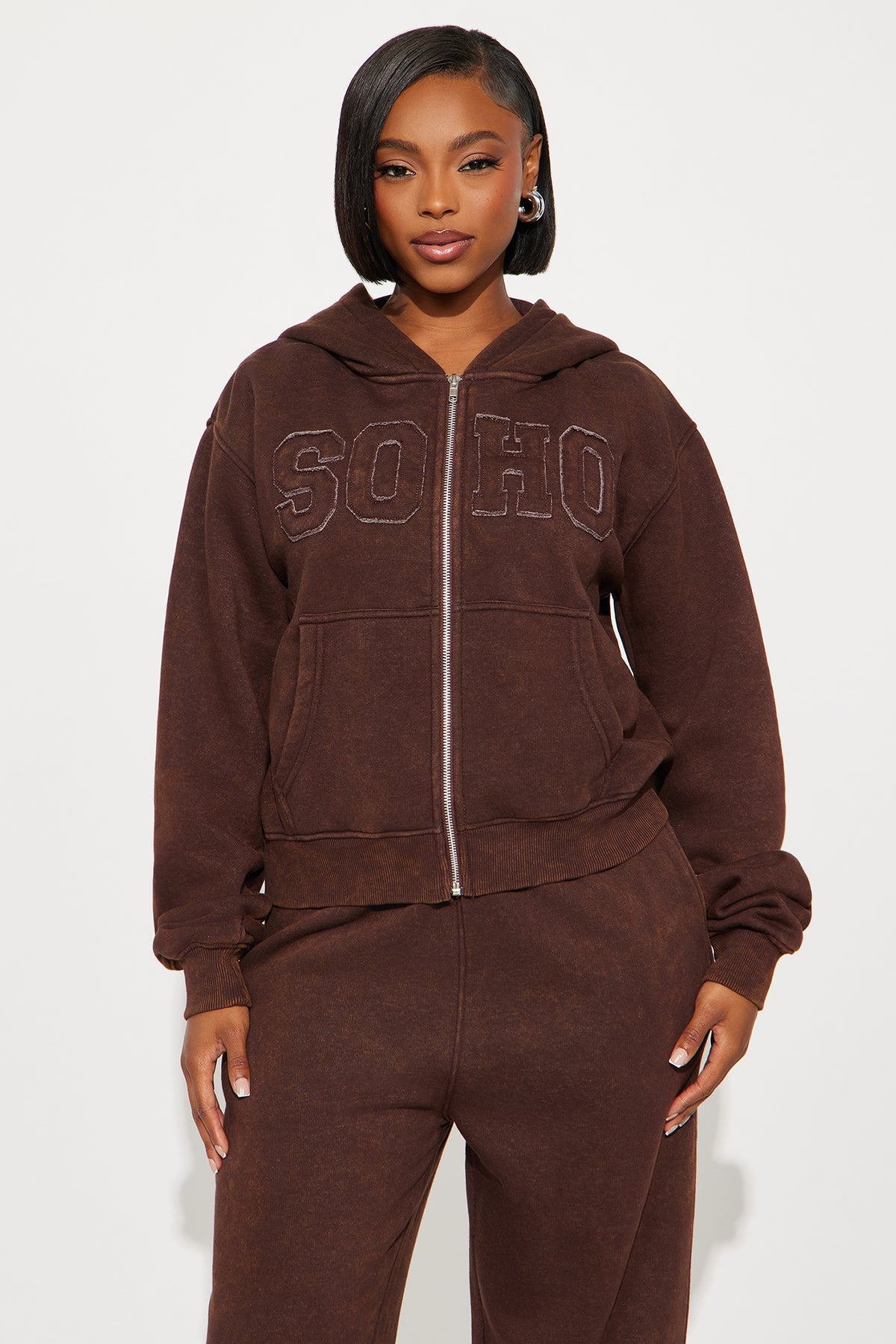 Soho Strollin Fleece Brown Tracksuit | Womens tracksuit brown fleece tracksuit set womens cozy tracksuits for women stylish
