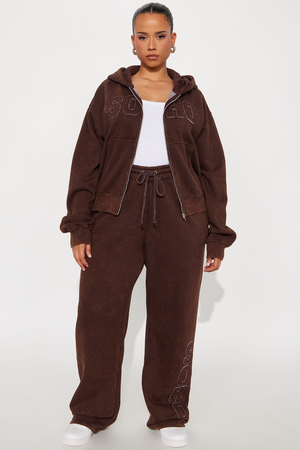 Soho Strollin Fleece Brown Tracksuit | Womens tracksuit brown fleece tracksuit set womens cozy tracksuits for women stylish