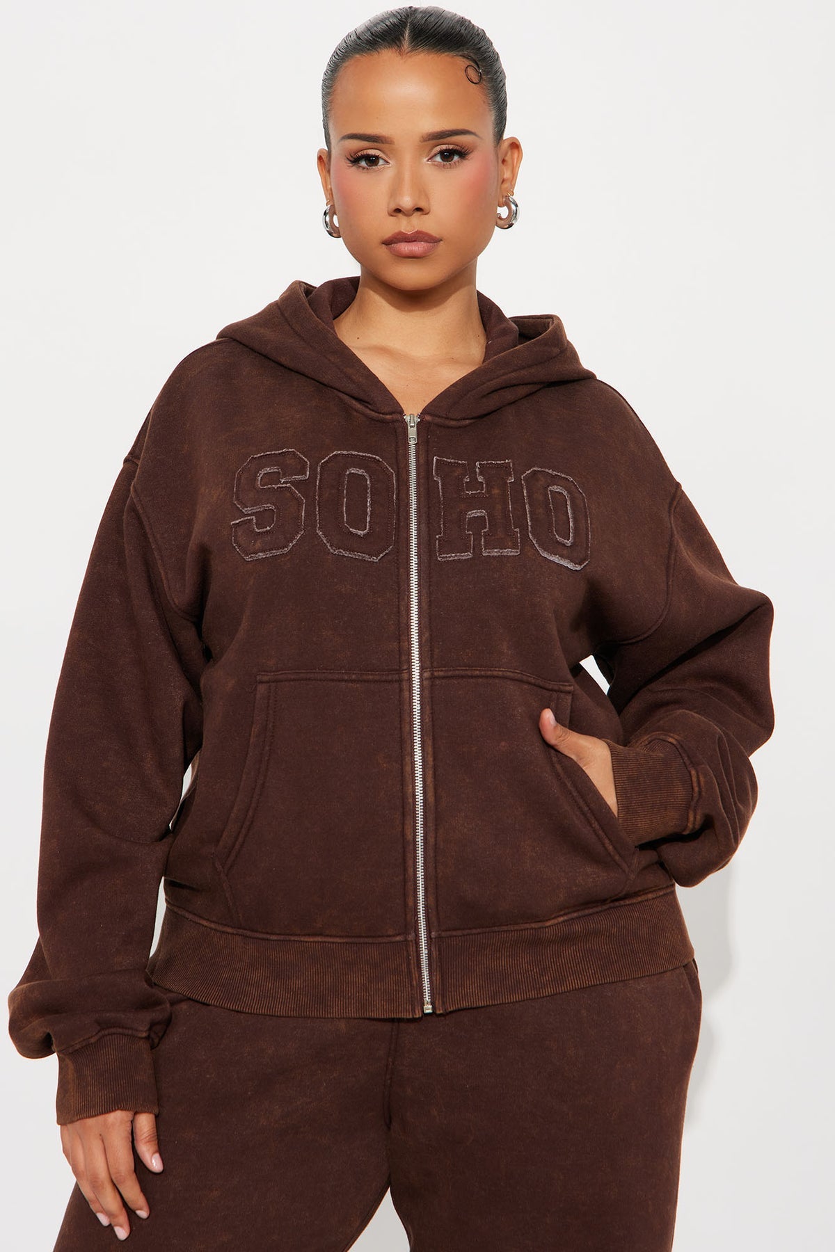 Soho Strollin Fleece Brown Tracksuit | Womens tracksuit brown fleece tracksuit set womens cozy tracksuits for women stylish
