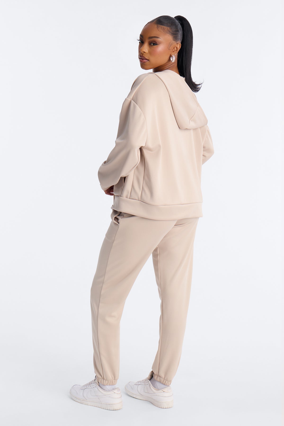 Sophia Scuba Zip Up Stone Tracksuit | Womens tracksuit stone scuba tracksuit set womens modern tracksuits for women