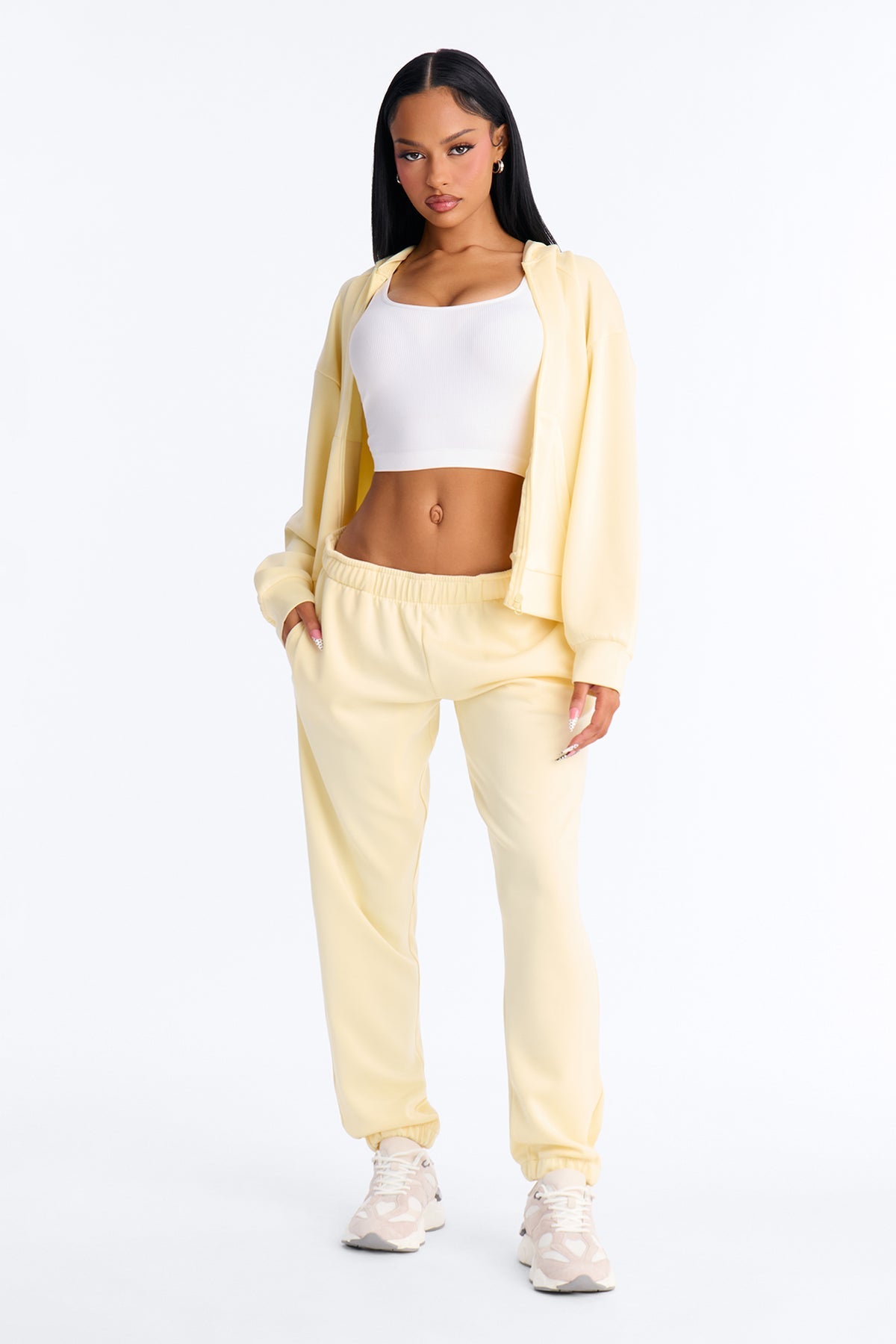 Sophia Scuba Zip Up Yellow Tracksuit | Womens tracksuit yellow scuba tracksuit set womens modern tracksuits for women sporty look
