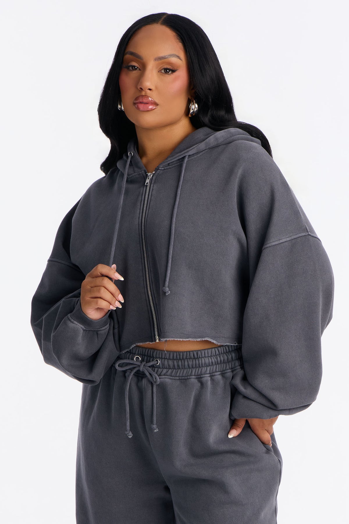 Tall On The Go Fleece Charcoal Tracksuit | Womens tracksuit charcoal tall fleece tracksuit set womens long fit tracksuits for women