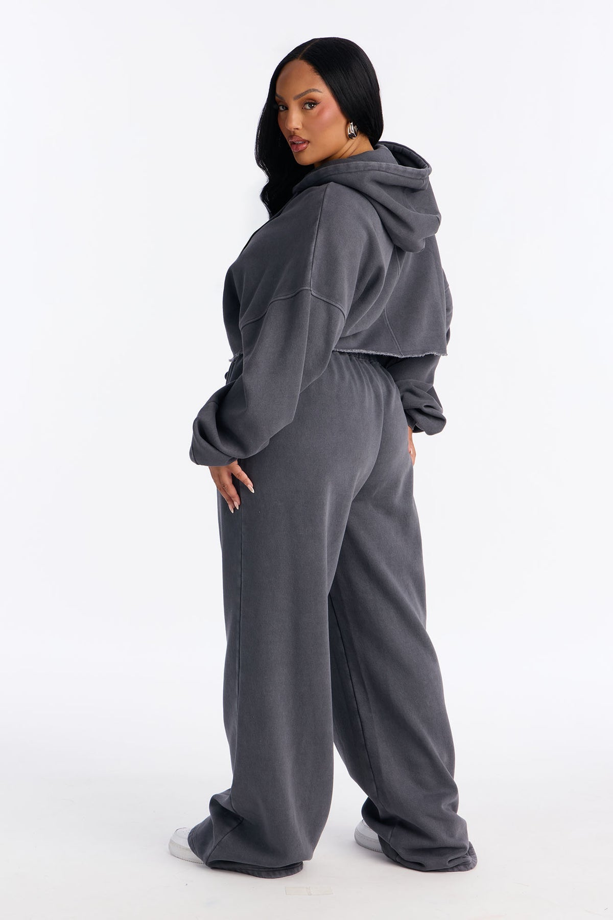 Tall On The Go Fleece Charcoal Tracksuit | Womens tracksuit charcoal tall fleece tracksuit set womens long fit tracksuits for women
