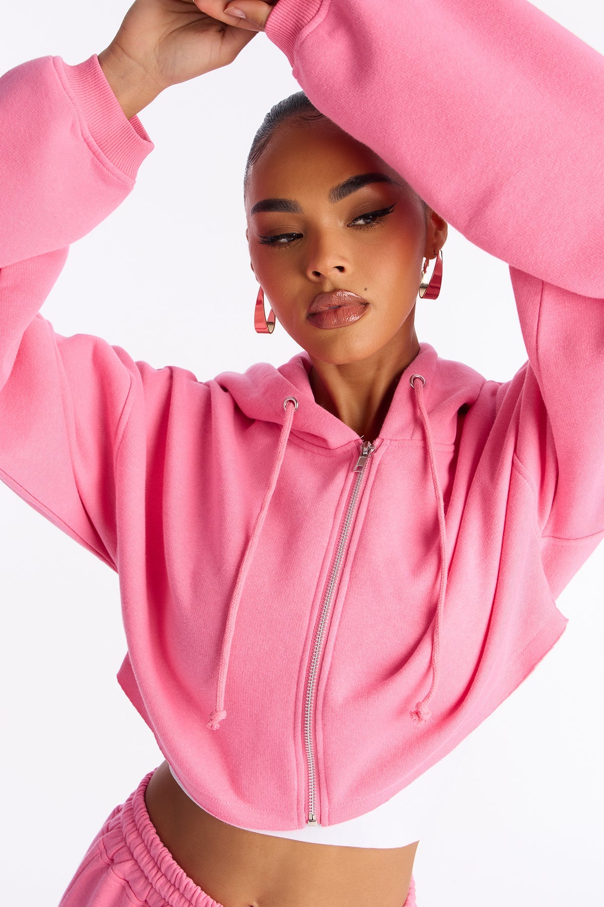Tall On The Go Fleece Pink Tracksuit | Womens tracksuit pink tall fleece tracksuit set womens long fit tracksuits for women