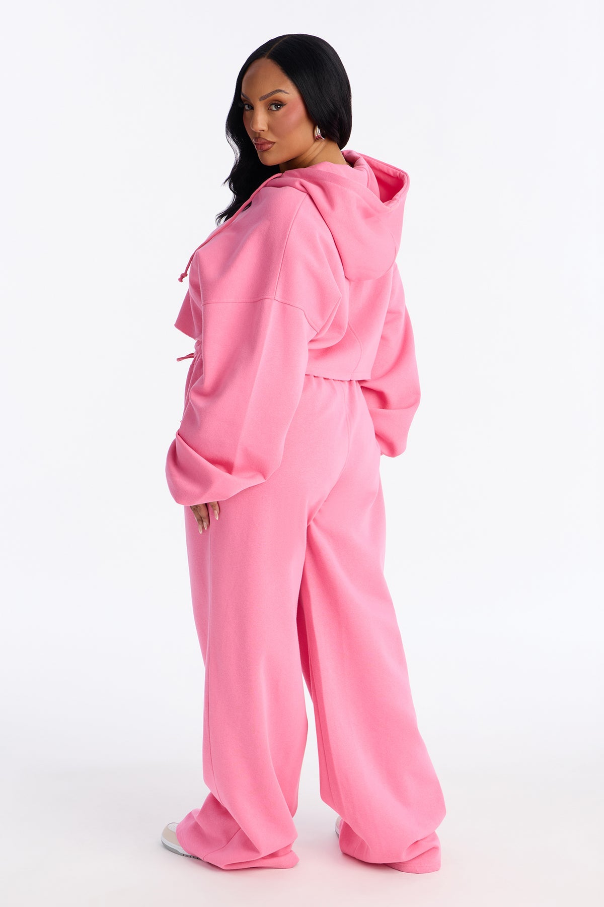 Tall On The Go Fleece Pink Tracksuit | Womens tracksuit pink tall fleece tracksuit set womens long fit tracksuits for women