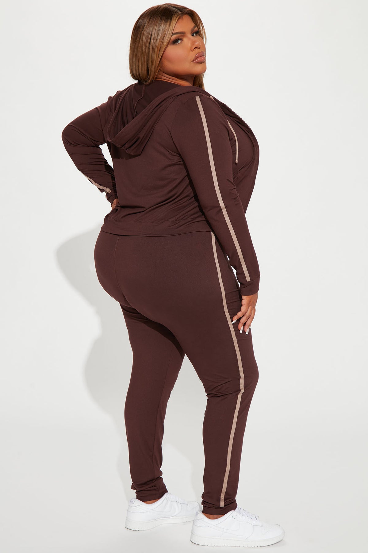 Tennis Courts III Zip Chocolate Tracksuit | Womens tracksuit chocolate zip athletic tracksuit set womens sporty tracksuits for women gym wear