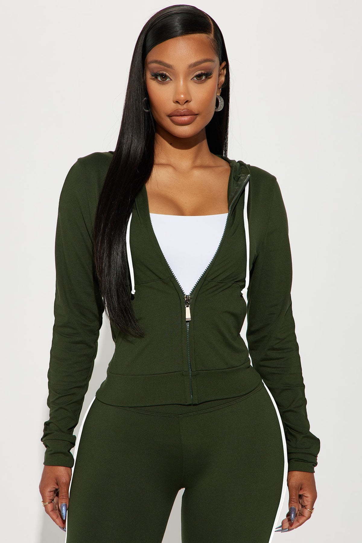 Tennis Courts III Zip Olive Tracksuit | Womens tracksuit olive zip athletic tracksuit set womens sporty tracksuits for women gym wear