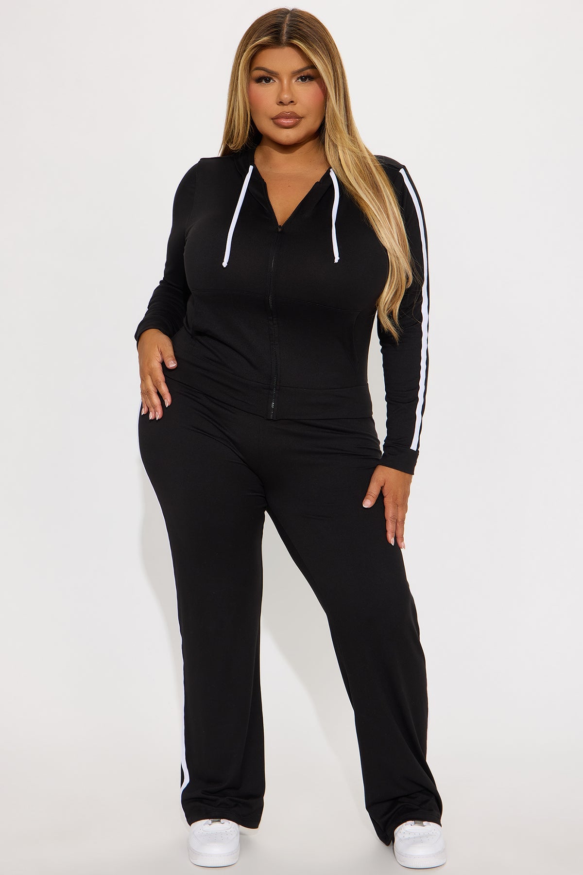 Tennis Courts Wide Leg Black Tracksuit | Womens tracksuit black wide leg tracksuit set womens athletic tracksuits for women gym wear stylish outfit