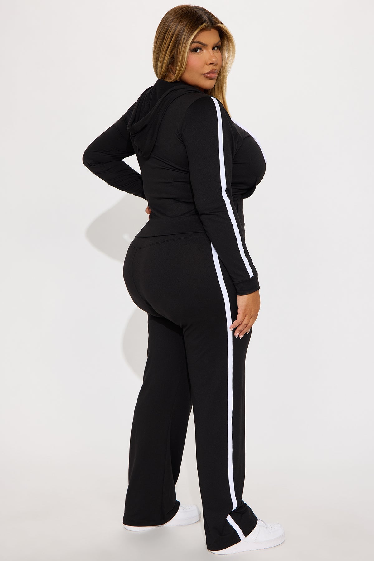 Tennis Courts Wide Leg Black Tracksuit | Womens tracksuit black wide leg tracksuit set womens athletic tracksuits for women gym wear stylish outfit