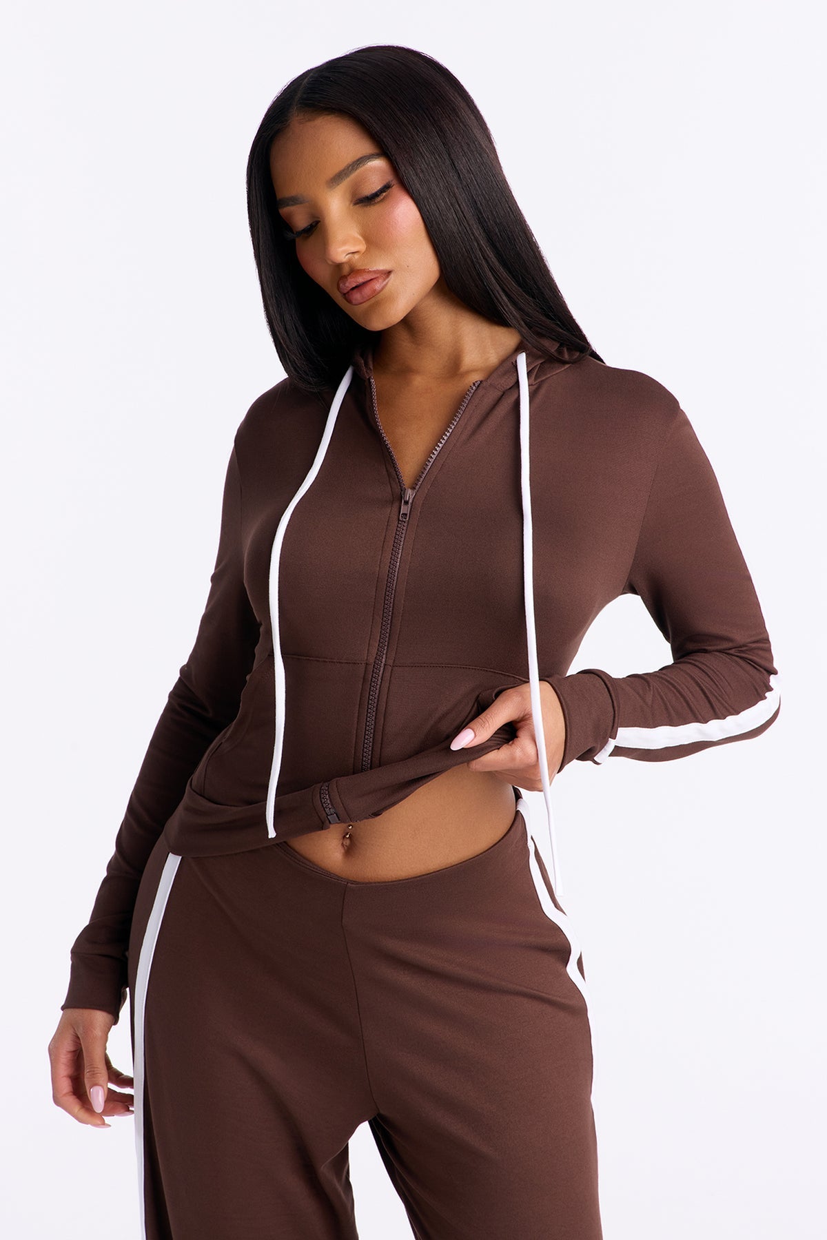 Tennis Courts Wide Leg Chocolate Tracksuit | Womens tracksuit chocolate wide leg tracksuit set womens athletic tracksuits for women