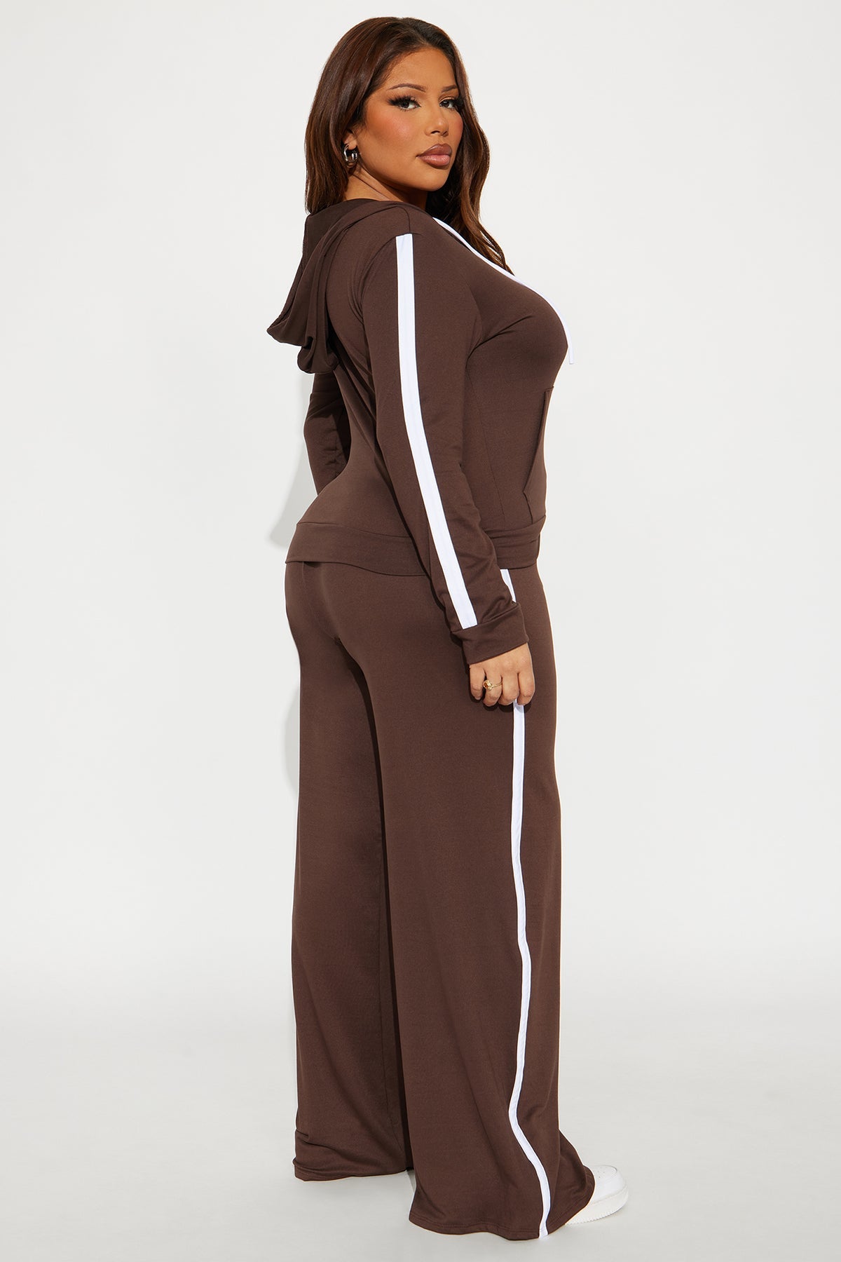 Tennis Courts Wide Leg Chocolate Tracksuit | Womens tracksuit chocolate wide leg tracksuit set womens athletic tracksuits for women