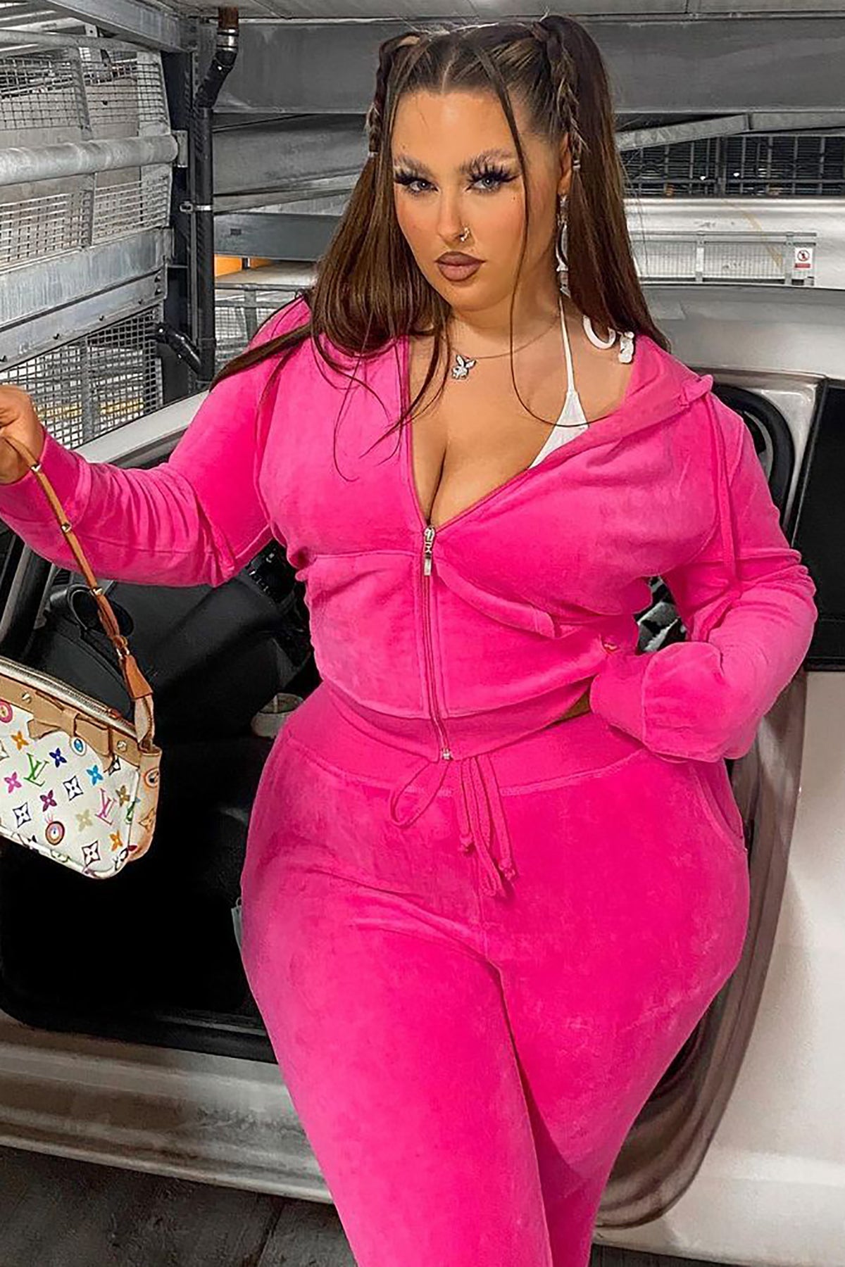 The Original Trendsetter Velour Bubblegum Pink Tracksuit | Womens tracksuit pink velour tracksuit set womens luxury tracksuits for women stylish outfit