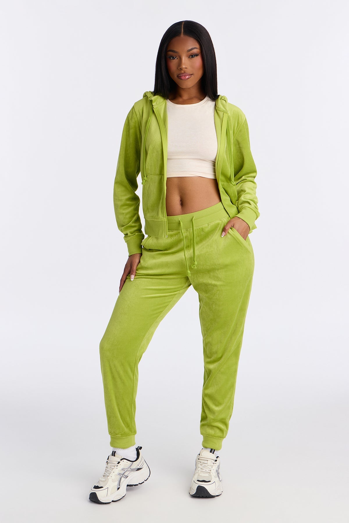 The Original Trendsetter Velour Chartreuse Tracksuit | Womens tracksuit chartreuse velour tracksuit set womens bold tracksuits for women luxury style