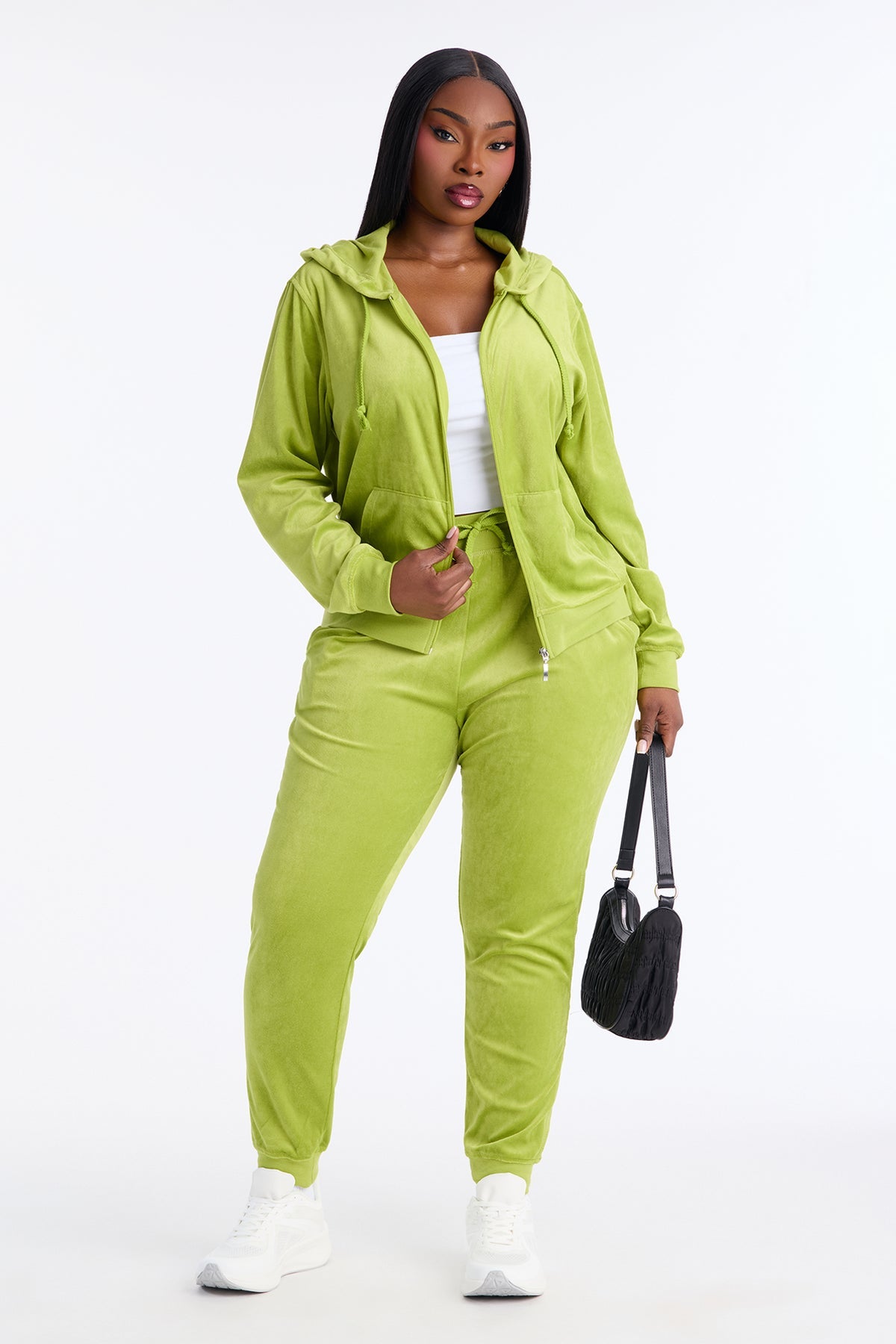 The Original Trendsetter Velour Chartreuse Tracksuit | Womens tracksuit chartreuse velour tracksuit set womens bold tracksuits for women luxury style