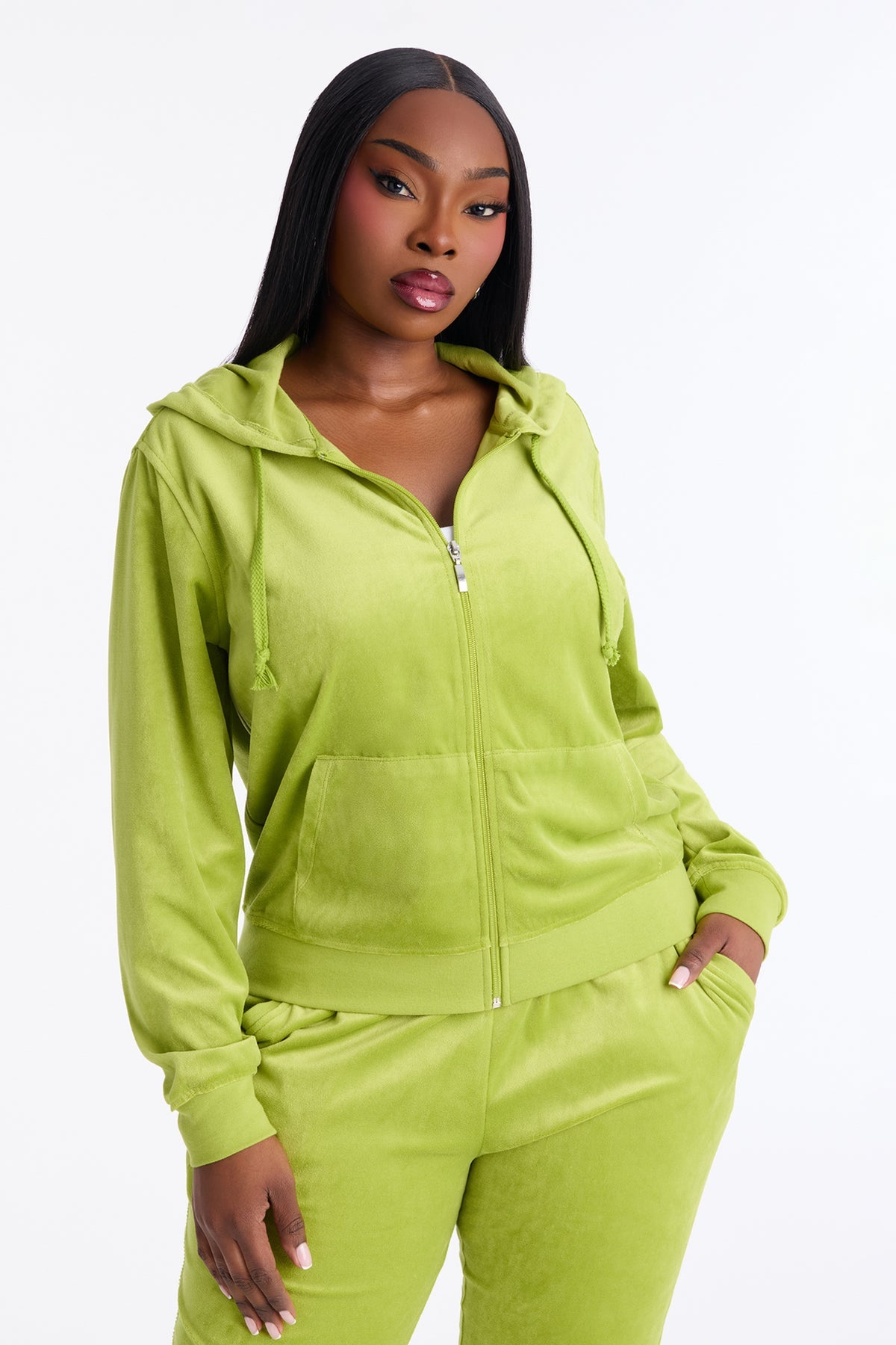 The Original Trendsetter Velour Chartreuse Tracksuit | Womens tracksuit chartreuse velour tracksuit set womens bold tracksuits for women luxury style