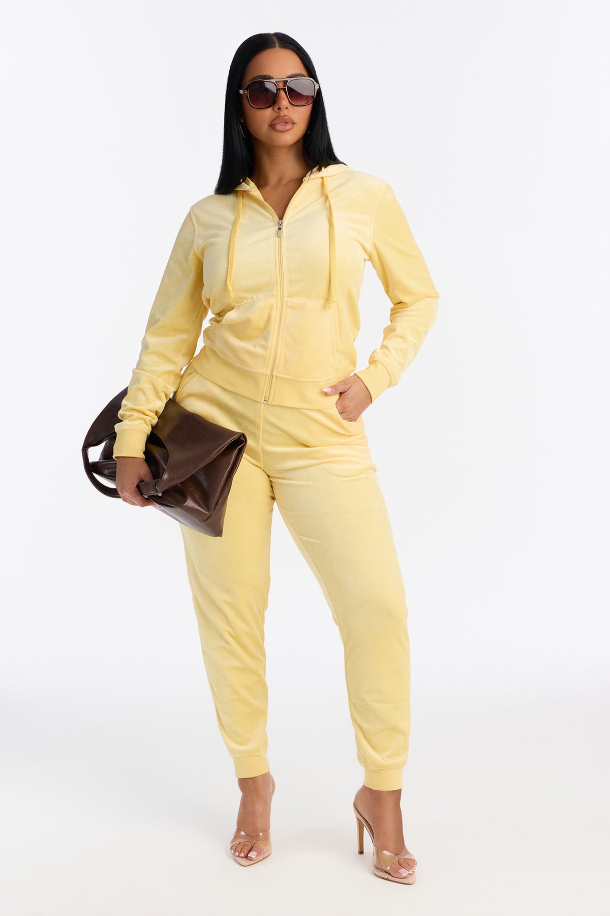 The Original Trendsetter Velour Yellow Tracksuit | Womens tracksuit yellow velour tracksuit set womens luxury tracksuits for women