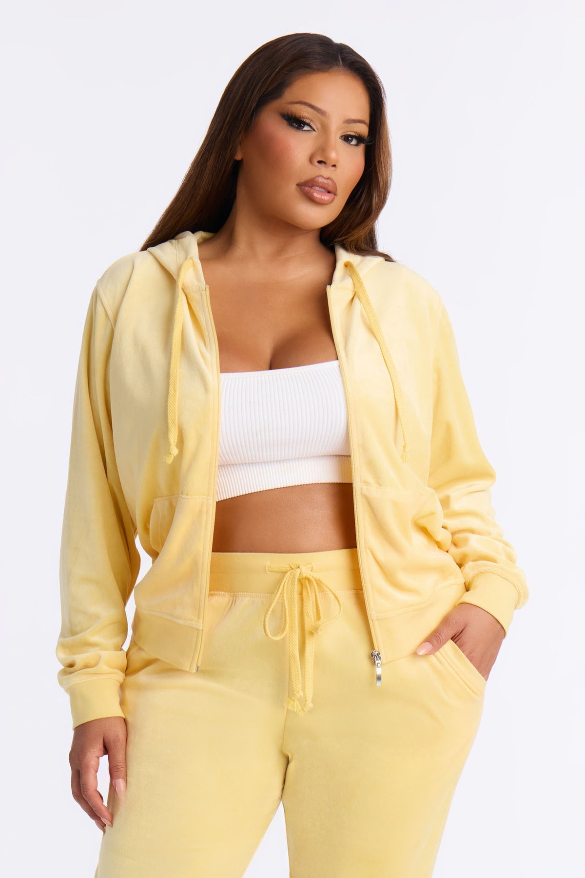 The Original Trendsetter Velour Yellow Tracksuit | Womens tracksuit yellow velour tracksuit set womens luxury tracksuits for women
