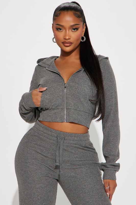 Thinking Of You Thermal Heather Grey Tracksuit | Womens tracksuit grey thermal tracksuit set womens winter tracksuits for women