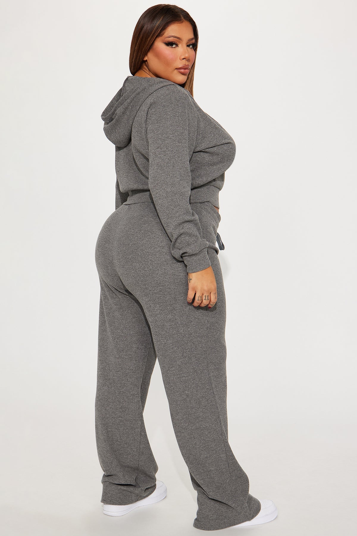 Thinking Of You Thermal Heather Grey Tracksuit | Womens tracksuit grey thermal tracksuit set womens winter tracksuits for women