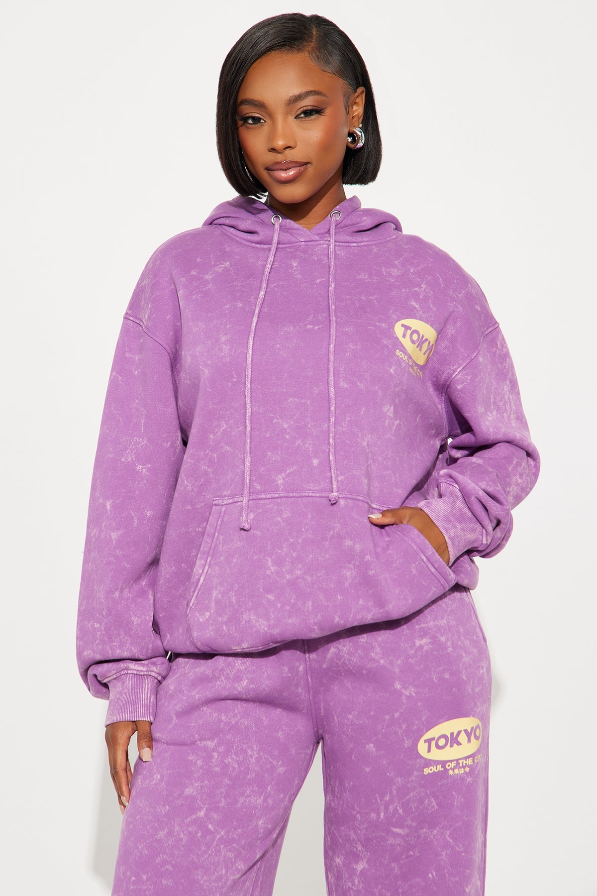 Tokyo Fleece Hoodie Purple Tracksuit | Womens tracksuit purple fleece hoodie tracksuit set womens winter tracksuits for women stylish