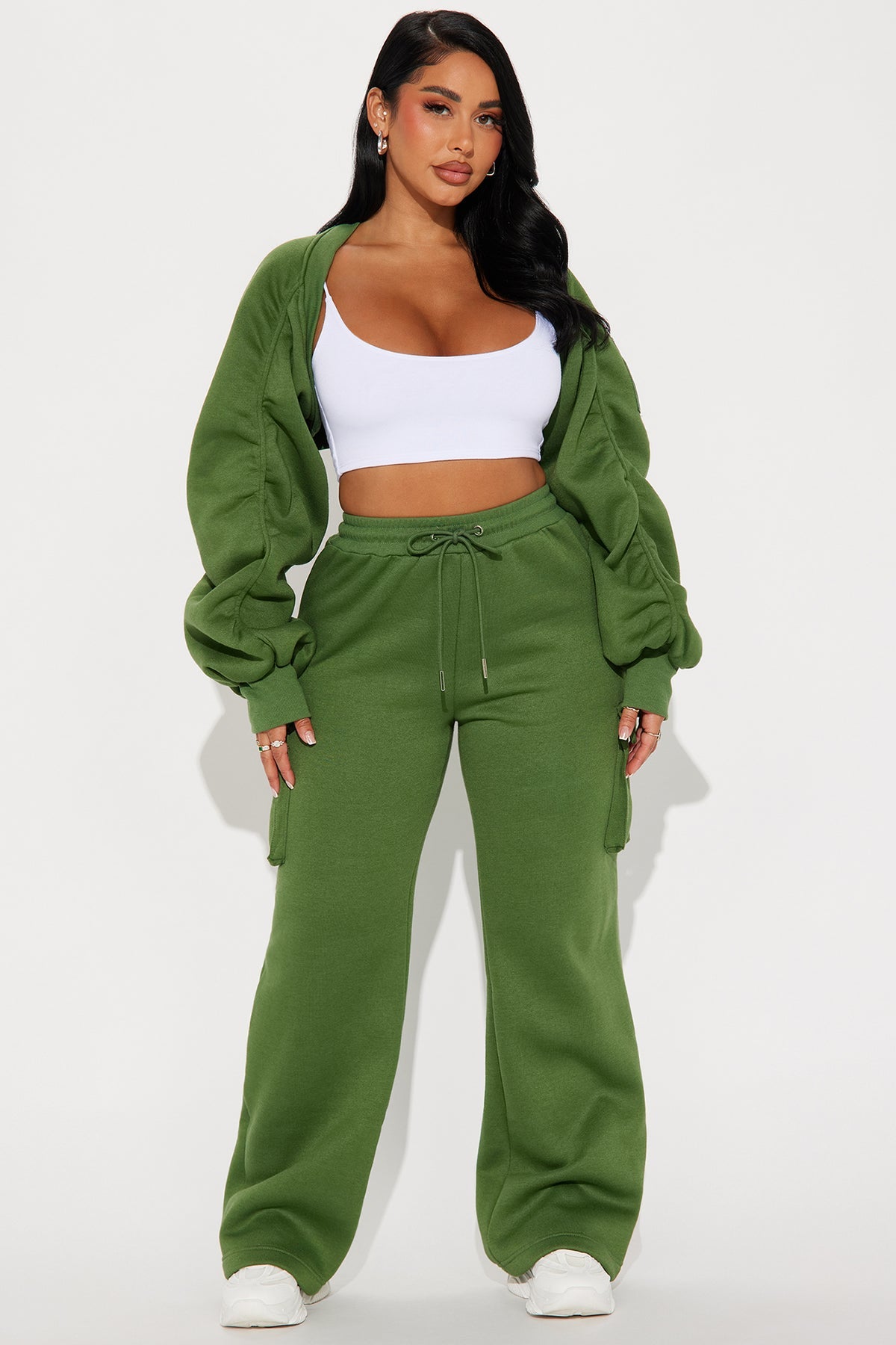 Waverley Green Tracksuit | Womens tracksuit green wide leg cargo tracksuit set womens streetwear tracksuits for women
