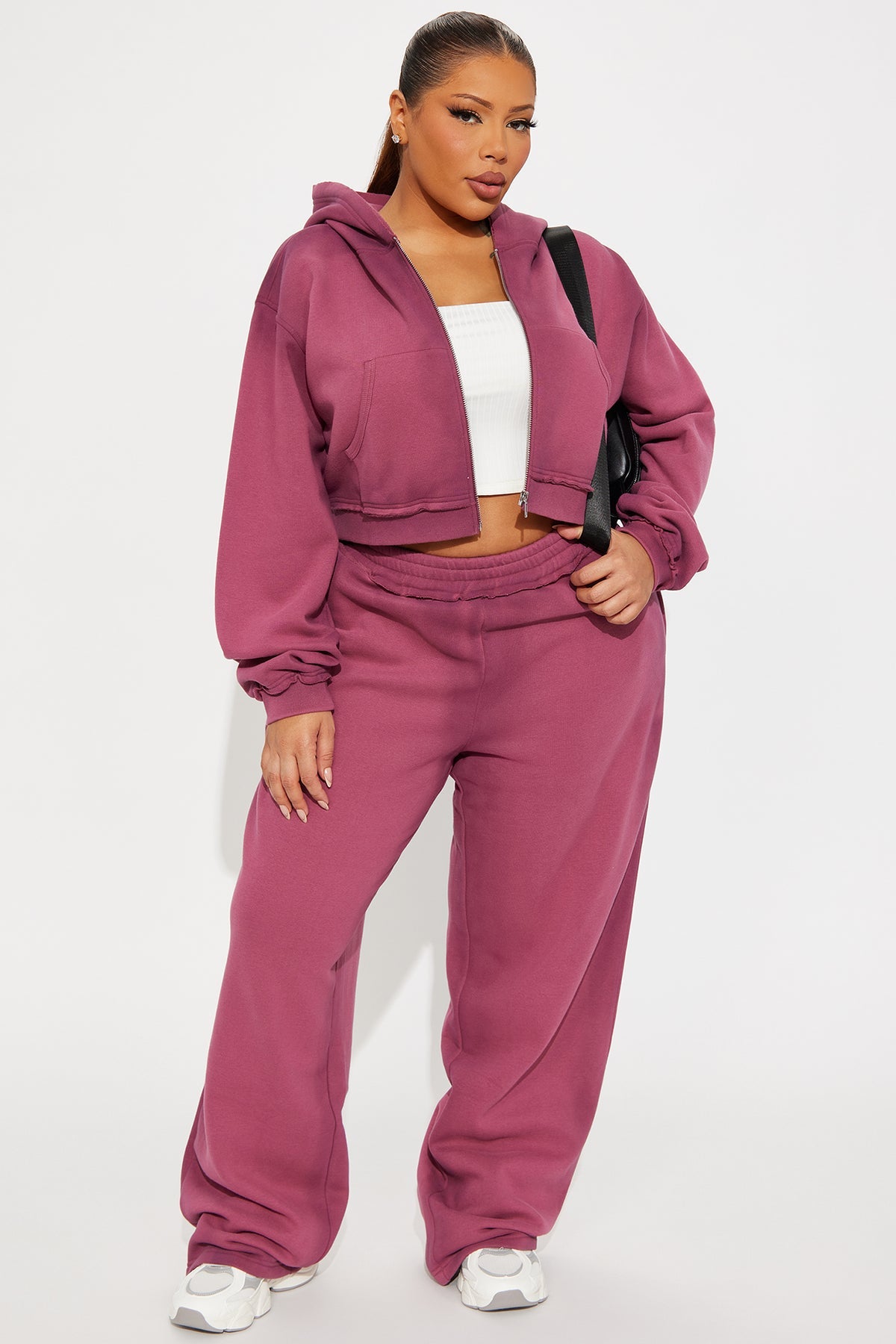 Wynona Washed Fleece Burgundy Tracksuit | Womens tracksuit burgundy washed fleece tracksuit set womens trendy tracksuits for women streetwear oversized fit