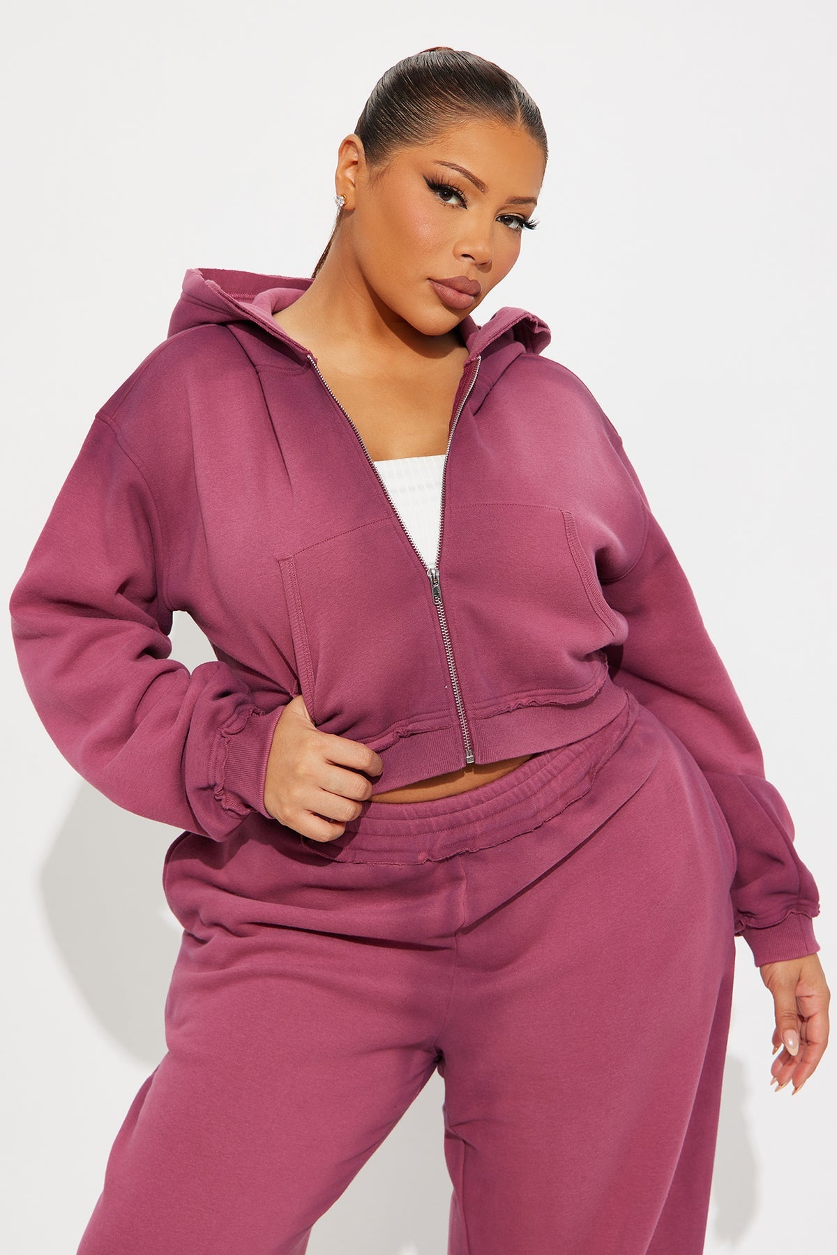 Wynona Washed Fleece Burgundy Tracksuit | Womens tracksuit burgundy washed fleece tracksuit set womens trendy tracksuits for women streetwear oversized fit