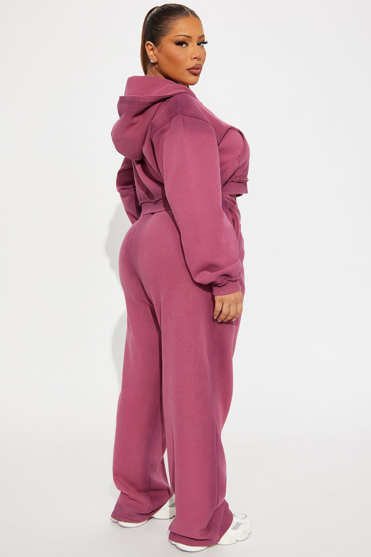 Wynona Washed Fleece Burgundy Tracksuit | Womens tracksuit burgundy washed fleece tracksuit set womens trendy tracksuits for women streetwear oversized fit